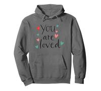 Simpatici cuori da incollare disegnati a mano con scritta "You Are Loved" Felpa con Cappuccio