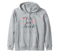Simpatici cuori da incollare disegnati a mano con scritta "You Are Loved" Felpa con Cappuccio