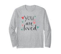 Simpatici cuori da incollare disegnati a mano con scritta "You Are Loved" Maglia a Manica