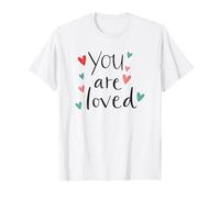 Simpatici cuori da incollare disegnati a mano con scritta "You Are Loved" Maglietta