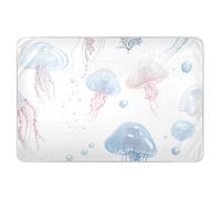 Simpatici cuscinetti per la pipì con meduse blu extra large riutilizzabili per bambini altamente assorbenti per addestramento al vasino copertura traspirante materasso per culla per neonati 132,1 cm L