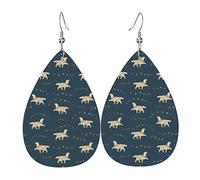 Simpatici di cane Labrador Orecchini pendenti con gancio Orecchini a goccia in pelle per donna