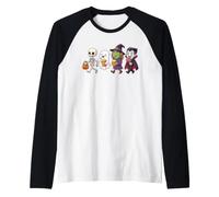 Simpatici di Halloween Mostri Scheletro Fantasma Maglia con Maniche Raglan