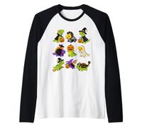 Simpatici Dinosauri di Halloween preistorici T-Rex Dino Lovers Maglia con Maniche Raglan