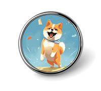 Simpatici distintivi decorativi a forma di Shiba Inu, distintivi rotondi in lega di alluminio resistente, spilla leggera con bottone per camicie, giacche, cappelli, uniformi, 1 pollice