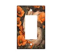 Simpatici draghi autunnali decorativi per interruttore della luce 1 banda singola a bilanciere, divertenti fiori di papavero autunnali piastra elettrica per cucina bagno, decorazione per interruttori