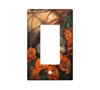 Simpatici draghi autunnali decorativi per interruttore della luce piastra da parete 1 banda singola a bilanciere, divertente decorazione autunnale con fiori di papavero per cucina e bagno, decorazione