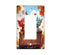 Simpatici draghi autunnali decorativi per interruttore della luce piastra di copertura 1 banda singola a bilanciere, piastra elettrica per camion autunnale foglia d'acero per cucina bagno, decorazione