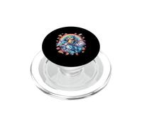 Simpatici draghi volanti arcobaleno spazio cibo design PopSockets PopGrip per MagSafe