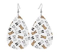 Simpatici e divertenti orecchini a forma di bulldog francese da donna, orecchini a goccia colorati in pelle per le donne alla moda, orecchini a goccia gioielli