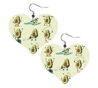 Simpatici e divertenti orecchini in pelle a forma di cuore di avocado da donna, semplici orecchini pendenti, regali per lei