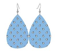 Simpatici e divertenti orecchini in pelle con motivo a pinguino per le donne Orecchini a goccia d'acqua in finta pelle Orecchini pendenti leggeri vintage per le donne