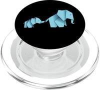 Simpatici elefanti blu origami carta giapponese pieghevole PopSockets PopGrip per MagSafe