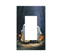 Simpatici fantasmi che camminano nel vecchio sentiero della foresta zucche interruttore della luce piastra da parete piastra frontale copertura singola bilanciere 1 banda decoratore presa coperture