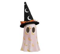 Simpatici fantasmi con cappelli da strega, decorazioni spettrali di Halloween per interni, statuette fantasma di Halloween per caminetto, mensola e tavolo decorazione per fattoria