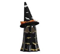 Simpatici fantasmi con cappelli da strega, decorazioni spettrali di Halloween per interni, statuette fantasma di Halloween per caminetto, mensola e tavolo decorazione per fattoria