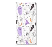 Simpatici fantasmi per Halloween copertura per porta decorativa, fantasioso viola spiriti e ragni decorazione per porta d'ingresso, forniture per interni ed esterni, 91 x 182 cm