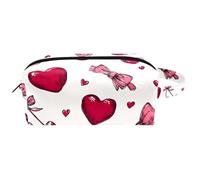 Simpatici fiocchi e forme ondulate da donna, borsa per cosmetici da appendere, borsa da viaggio in pelle portatile per la scuola, Multicolore 07, 8.2x3.1x3.5 in/21x8x9 cm