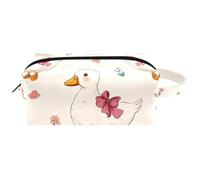 Simpatici fiocchi e forme ondulate da donna, borsa per cosmetici da appendere, borsa da viaggio in pelle portatile per la scuola, Multicolore 03, 8.2x3.1x3.5 in/21x8x9 cm