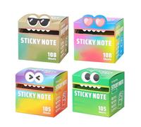 Simpatici foglietti adesivi con motivo di mostri, confezione da 105 pezzi, divertenti e pastello, con animali pastello, scatole autoadesive per appunti, piccole cose da fare, note per post, carine (4