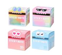 Simpatici foglietti adesivi con motivo di mostri, confezione da 105 pezzi, divertenti e pastello, con animali pastello, scatole autoadesive per appunti, piccole cose da fare, note per post, carine (4