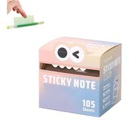 Simpatici foglietti adesivi con motivo di mostri, confezione da 105 pezzi, divertenti e pastello, con animali pastello, scatole autoadesive per appunti, piccole liste da fare, note per post, carine (1