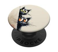 Simpatici gatti curiosi che sbirciano divertenti gattini con occhi larghi PopSockets PopGrip Adesivo