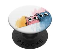 Simpatici gatti curiosi che sbirciano divertenti gattini con occhi larghi PopSockets PopGrip Adesivo