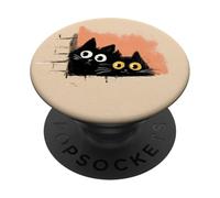 Simpatici gatti curiosi che sbirciano divertenti gattini con occhi larghi PopSockets PopGrip Adesivo