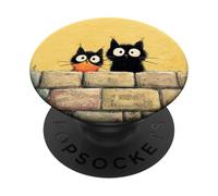 Simpatici gatti curiosi che sbirciano divertenti gattini con occhi larghi PopSockets PopGrip Adesivo