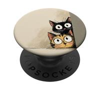 Simpatici gatti curiosi che sbirciano divertenti gattini con occhi larghi PopSockets PopGrip Adesivo