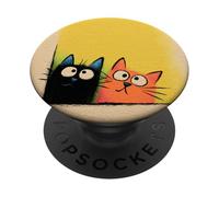 Simpatici gatti curiosi che sbirciano divertenti gattini con occhi larghi PopSockets PopGrip Adesivo