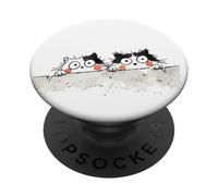 Simpatici gatti curiosi che sbirciano divertenti gattini con occhi larghi PopSockets PopGrip Adesivo