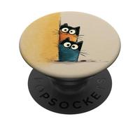 Simpatici gatti curiosi che sbirciano divertenti gattini con occhi larghi PopSockets PopGrip Adesivo