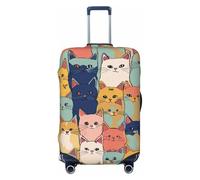 Simpatici gatti in una varietà di colori con stampa alla moda valigia protettiva personalizzata per viaggi e affari, Nero , S
