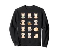Simpatici Gatti meditanti Kawaii Zen Feline Design Felpa