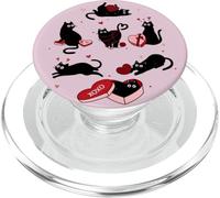Simpatici gatti neri giocosi gattini | San Valentino stravagante PopSockets PopGrip per MagSafe