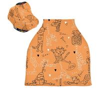 Simpatici Gatti Orange Kitty Passeggino Tettoia Copri Seggiolino Copertura Infermieristica Auto per Bambini per L'Allattamento Al Seno Morbido Traspirante Elastica Tettuccio