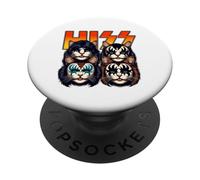 Simpatici gatti sibilanti rock Kittens Kitty a dondolo musica amanti dei gatti PopSockets PopGrip Adesivo
