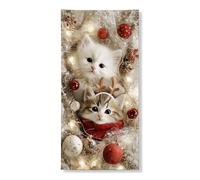 Simpatici gattini per porta decorativo, decorazione per feste a tema gatto, per interni ed esterni, forniture per feste di Natale, 91 x 182 cm