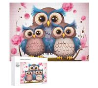 Simpatici gufi puzzle per adulti 520 pezzi unico puzzle in legno regalo impegnativo puzzle per serate di gioco in famiglia 38 x 50 cm