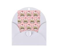 Simpatici gufi stampa verticale carta bianca auguri di ringraziamento per te (Thinking of You biglietto di compleanno)