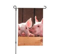 Simpatici maialini, bandiera estiva da giardino bifacciale da 12x18 pollici per esterni