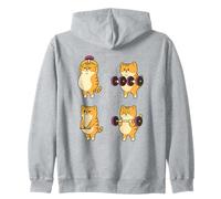 Simpatici manubri da Allenamento per Gatti, Palestra, Sollevamento Pesi, Design Divertente per Il Fitness Felpa con Cappuccio