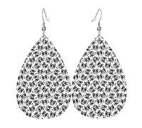 Simpatici orecchini a forma di bulldog_B francese da donna, orecchini colorati in pelle a goccia per le donne alla moda, orecchini a goccia gioielli