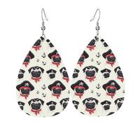 Simpatici orecchini a forma di bulldog francese con stampa divertente per donne, orecchini in pelle a goccia alla moda per le donne alla moda, orecchini a goccia colorati