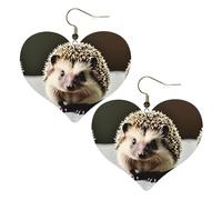 Simpatici orecchini a forma di cuore stampati a forma di riccio leggeri accessori da donna perfetti per feste e San Valentino.