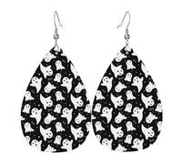 Simpatici orecchini a forma di fantasma di Halloween da donna, orecchini colorati in pelle a goccia per le donne alla moda, orecchini a goccia gioielli