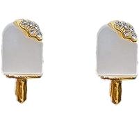 Simpatici Orecchini a Forma di Ghiaccio Che brillano per L'Estate dei Cartoni Animati con Orecchini a Bottone in Cristallo Regalo per Le Ragazze delle Donne Durability