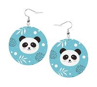 Simpatici orecchini a forma di panda Cartoon Alpaca Lama Orecchini in pelle a forma rotonda Leggeri pendenti Gioielli da donna per ragazze, perfetti da indossare tutti i giorni